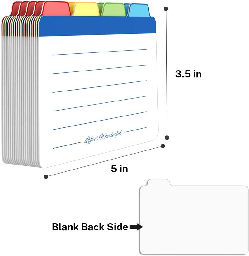 Neando Index Cards Guide Dividers 3x5 inches, The Blank Index Cards Guide, 1/4 Cut Tabbed Note Cards, File and Recipe Guides, 400gsm Paper, Assorted Colors, 40 Counts - Image 3